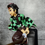 Demon Slayer Tanjiro figure back view 20cm — checkered haori detail Kimetsu no Yaiba India buy online