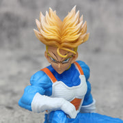 Kid Trunks Dragon Ball Z action figure face close-up — purple hair Capsule Corp design 15cm PVC