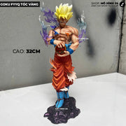 Dragon Ball Z Goku Yellow Hair Ultra Instinct On Stone with Dragon Ball 30 Cm