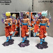 Dragon Ball Z Goku Yellow Hair Ultra Instinct On Stone with Dragon Ball 30 Cm