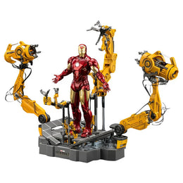 ZD Toys Marvel Iron Man Mark IV 1/6 Scale Figure with Suit-Up Gantry Set | Battery-Operated Mechanical Arms